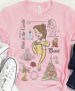 Beauty And The Beast Characters Sketched T-Shirt