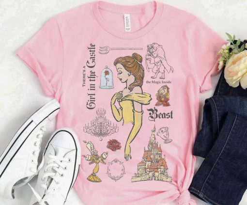 Beauty And The Beast Characters Sketched T-Shirt