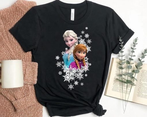 Christmas Frozen Anna and Elsa Snowflakes T-Shirt