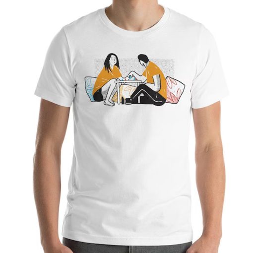 Couple Playing a Board Game Unisex T-Shirt