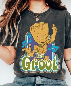 Marvel Guardians Of The Galaxy I am Groot Vintage Music T-Shirt