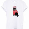Cat with Christmas Jumper Meow print trendy tshirt