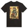 Japanese Samurai Cat on Motorcycle tshirt